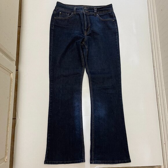 NINE WEST JEANS, SIZE 12, BOOT CUT, BLUE DARK WASH - Picture 1 of 7